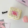 Bolsa de Maquiagem Acolchoada, Bolsa Pequena de Armazenamento Xadrez, Porta-Moedas para Batom, Mini Bolsa de Maquiagem Portátil, Bolsa Menstrual