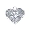 Etiqueta de Pecho para Perro en Forma de Corazón con Parte Trasera de Metal Grabado Láser Etiqueta para Perro Anti-pérdida Huella de Pata Dibujo Animado Colgante