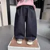 Conjunto de moletom listrado para meninos primavera e outono, conjunto esportivo infantil de duas peças estilo coreano, roupas estilosas para meninos pequenos