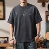 Camiseta de Manga Curta Retrô Americana Nova 2025 Masculina Solta Plus Size Marca de Moda Verão Peso Pesado Gola Redonda Moda