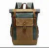 Mochila Retro de Viaje Impermeable Lona Encerada Mochila de Viaje Casual Europea y Americana Mochila Impermeable de Lona