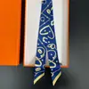 Bufanda de corbata estampada delgada de nuevo estilo para mujer, bufanda larga estrecha de seda estilo coreano para combinar con camisas, accesorio envolvente de moda