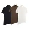 Camiseta de Punto Asimétrica de Cuello Alto para Mujer Talla Grande Moda Calle Primavera 2026 W025 12121