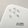 Accesorios para Uñas Cruz de Plata Pura Corazón de Cuervo, Estilo Versátil Retro Dulce y Genial, Decoraciones para Uñas Incrustadas de Diamantes