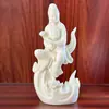 Fruta de marfil talla pura botella Guanyin belleza Dios Bestia sabiduría león oreja vertical conejo Amitabha Buda llama libre Guanyin