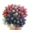 Fresas Simuladas con Escarcha, Decoraciones Navideñas, Caja de Regalo de Flores Eternas, Materiales para Hacer Guirnalda Colgante para Coche