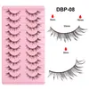 10 Pares de Pestañas Postizas Pequeñas tipo Cómic, Naturales, Largas y Ligeras, Pestañas de 0.04mm, Par de Pestañas Abuela Conejo