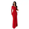YJ26454DGO Chica Sexy Caliente Ropa para Mujer Vestido de Venta Caliente Ajustado Irregular Ceñido a la Cadera Vestido de Gala para Fiesta Nocturna Vestido Largo