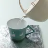 Taza de Café de Cerámica Ino Kaisong Pintada a Mano Ola Verde Ganso Blanco Taza Taza de Desayuno para el Hogar Taza de Agua para la Oficina