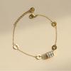 Pulsera de Cuentas de Acero de Titanio para Cintura Delgada, Pulsera de Cuentas de la Fortuna, Pulsera de Joyería Artesanal de Moda en Oro Rosa de 18K, Popular en Línea