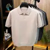 Suéter Masculino de Cashmere com Gola de Gaivota de Manga Curta - Lançamento Outono/Inverno 2026 - Suéter Tricô Masculino Casual de Cor Sólida