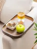 Bandeja para Reposabrazos de Sofá Estante de Almacenamiento Mesa Mini Ajustable Tablero de Mesa de Café para Uso Doméstico Mesa Lateral Pequeña Creativa Mesa de Esquina