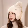 Nueva Gorra de Béisbol de Punto de Invierno para Mujer, Gorro de Felpa Engrosado a Prueba de Frío para Otoño e Invierno, Cálido y Dulce Gorro de Lana con Protección para los Oídos