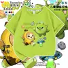 Nova Camiseta Raglan Casual de Manga Curta com Estampa de Desenho de Festa de Ovos para Crianças - Verão