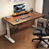 Escritorio Eléctrico de Madera Maciza con Altura Regulable, Escritorio para Computadora en Casa, Escritorio para Gaming, Escritorio Inteligente para Trabajar, Escritorio para Oficina y Estudio con Altura Regulable
