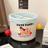 Tubo de Almacenamiento de Plástico para Escritorio Formato Dividido Caja de Almacenamiento de Cosméticos para Tocador Estante de Almacenamiento para Lápiz Labial Pincel de Sombra de Ojos Portalápices