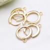 Aretes de oro 14k que preservan el color, aretes con incrustaciones de circón, aretes de moda, productos semiacabados, material DIY hecho a mano, accesorios de hebilla para la oreja