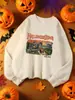 Moletom Est.1998 Halloween Town Feminino Gola Redonda Top Macio Moda Streetwear Pulôver Casual