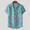 Camisa Hawaiana para Hombre de Estilo Nuevo, Talla Europea Transfronteriza, con Estampado Digital 3D, Camisa Cardigan Moderna de Manga Corta con Cuello Cubano