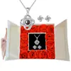 Regalo Navideño para Mamá San Valentín Amazon Transfronterizo Collar de Proyección Pendientes Joyería para Mujer Caja de Regalo Flor Eterna