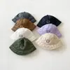 Corea del Sur mismo estilo cara sonriente simple bordada sombrero de pescador para niños sombrero de sol versátil para bebé sombrero de cubo de ala ancha