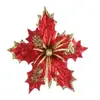 Accesorios para decoración de árbol de Navidad, coronas, tallos florales, flores artificiales, flores simuladas, flores de Navidad, flores falsas, decoraciones de Navidad