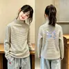 Camiseta de Manga Larga de Polar Doble Cara Alemana para Niñas, Nuevo Estilo Otoño/Invierno, Top Cepillado de Capa Interior para Niñas, Camiseta de Manga Larga Rayada para Niños