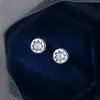 Brincos de Tarraxa Quadrados com Diamantes Brilhantes para Mulheres, Brincos de Prata Esterlina S925, Novo Estilo Popular, Luxo Leve, Nicho de Alto Padrão, Brincos Simples e Modernos