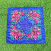Lenço de Cabeça de Renda Floral Peônia, Lenço Quadrado Estampado em Sarja, Lenço Feminino Grande Estilo Étnico Floral, Em Estoque