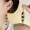 Nuevos Pendientes de Borla de Pez con Goteo de Aceite Estilo Chino Exquisitos para Mujer Diseño Único de Nicho Personalidad Elegante Pendientes Versátiles