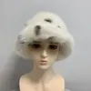 Sombrero de Pescador con Estampado de Leopardo para Otoño e Invierno con Ala Ancha, Sombrero Cálido de Moda, Sombrero de Piel Sintética, Sombrero de Felpa Retro para Adelgazar la Cara