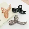 Presilha de Cabelo Cor de Chá com Leite Retrô Estilo Francês, Presilha Grande Transparente Tipo Pinça para a Parte de Trás da Cabeça, Presilha Elegante de Tubarão Coreana para Meninas