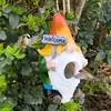 Adorno de Casa para Pájaros Gnomo, Comedero para Pájaros de Anciano de Barba Blanca, Decoración para Paisajismo de Jardín Artesanía de Resina Nido para Pájaros