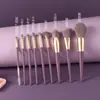 Conjunto Completo de 9 Pincéis de Maquiagem Batata Roxa Pequena com Bolsa para Pincéis, Conjunto de Pincéis Acessível para Estudantes e Maquiadores de Cangzhou