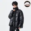 Nueva chaqueta acolchada básica de moda otoño/invierno con relleno del 90% de plumón, cuello alto, unisex, moderna, cálida y resistente al frío, disponible en estilos para parejas para hombre
