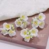 Flor artificial 3 pontas jasmim frisado diy grampo de cabelo feito à mão planta verde acessórios de cabeça de flor combinando arranjo de flores parede de flores de casamento
