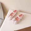 Sapatos de Cristal Cor Doce para Meninas 2024 Primavera e Outono Novo Menina Moda Elegante Sapatos de Princesa Sapatos de Couro de Performance Infantil