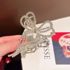 Pinza para el Cabello de Perlas y Pedrería para Mujer, Pinza de Garra Metálica Grande, Pinza Elegante Estilo Francés Tiburón, Pasador para la Parte Trasera de la Cabeza, Accesorio Grande para el Cabello