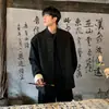 Nueva chaqueta de traje negra estilo chino para hombre, elegante y genial, traje Tang para joven con hombreras, traje Zhongshan, atuendo de marca de moda
