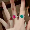 Anillo de Fruta del Dragón Rojo Rosa Diamante Rubí de Moda y Lujoso con Diseño de Mariposa Súper Hada Anillo Azul Paraíba Tanzanita para Mujer