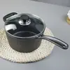 Olla Pequeña de Hierro Fundido para Estofados, Olla para Sopa, Olla para Leche Suplemento Alimenticio, Sartén Pequeña para el Hogar, Sartén Profunda Antiadherente Espesada Sin Recubrimiento