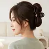 Pinza para el pelo de estrella con garra y estampado de leopardo estilo retro, dulce y fresca, para recogidos, pinza de acetato de gato y tiburón, accesorio de pelo elegante en forma de corazón