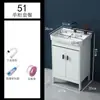 Conjunto de mueble de lavabo de pie de aluminio espacial con encimera de lavabo integrada, mueble de baño con lavabo cerámico integrado