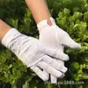 Guantes Blancos de Poliéster con Hebilla de Tres Correas para Etiqueta, Actuación, Seguridad, Conductores, Manualidades, Trabajo y Protección Laboral