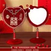 Espejo de Maquillaje de Dote de Boda Caja de Regalo Par Rojo Alegría de la Partida de la Novia Dote de la Novia Suministros de Boda Lista Completa