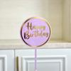 Tarjeta de pastel acrílica con estampado de mariposas de feliz cumpleaños con dorado estilo transfronterizo. Decoración de pastel con mariposas.