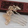 Hongxing DIY Joias Cobre Preservação de Cor Ouro 24K 65*68mm Ramo Vazio Flor Pente de Cabelo Grampo Acessório Material B1539