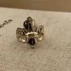 Anillo de Encaje con Diamantes Brillantes, Diseño Minimalista Vintage Hueco, Estilo de Lujo Ligero, Socialité de Nicho, Dulce Estilo Francés, Lleno de Diamantes, Sensación de Alta Gama