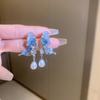 Brincos de Cristal Borboleta com Pérola Imitação de Luxo Leve da Moda Europeus e Americanos Elegantes e de Alta Qualidade para Mulheres