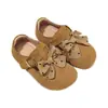 Sapatos Pequenos de Couro com Bolinhas e Laço Moda Lolita para Meninas Sola Macia Simples Estilo Floresta Acabamento em Renda Sapatos de Princesa Sapatos Individuais